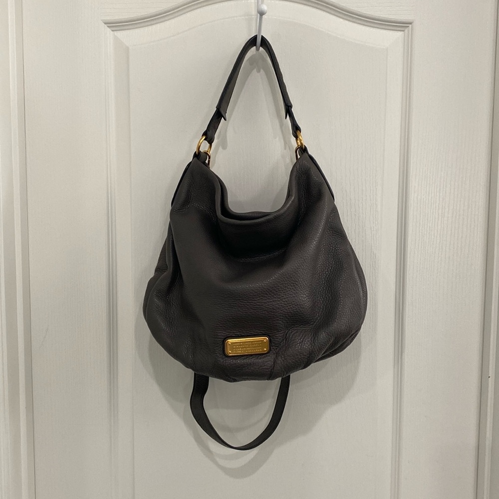 Marc by Marc Jacobs soft grey leather hobo